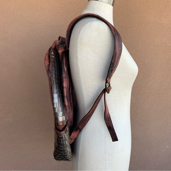 POL Distressed Leather Tie-Dyed Studded Backpack - Picture 3 of 14